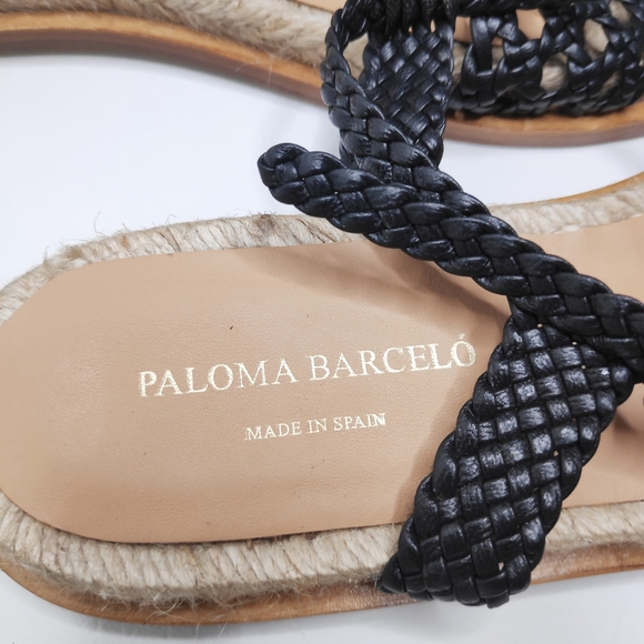 Paloma Barcelo Sandrine Woven Flat Sandals Size 38 - Picture 5 of 8